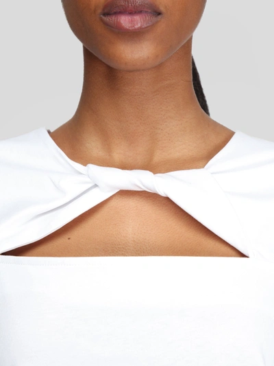 Shop Ganni T-shirt Twist In White