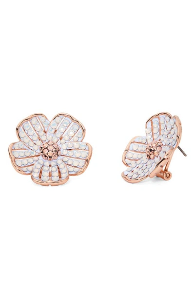 Shop Kate Spade Glistening Petals Floral Stud Earrings In Opal