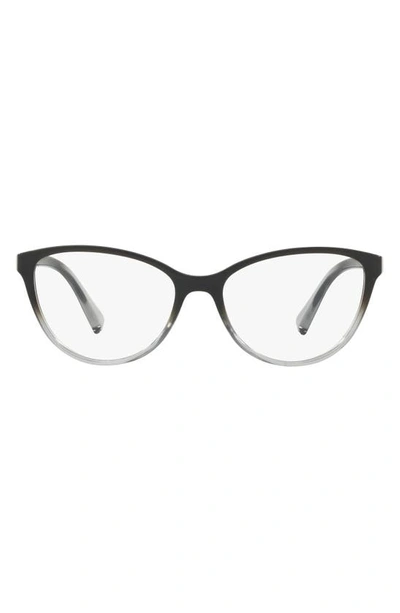 Ax Armani Exchange 53mm Cat Eye Reading Glasses In Transparent Black