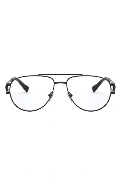 Shop Versace 55mm Aviator Optical Glasses In Matte Black