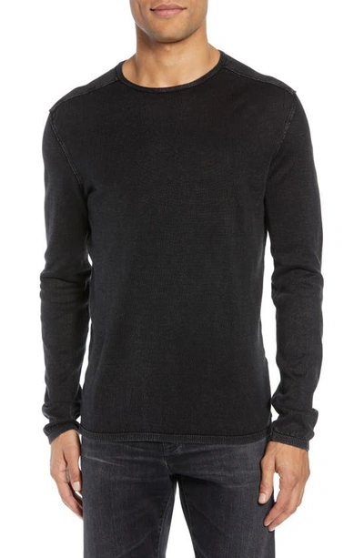 Shop John Varvatos Star Usa Walter Long Sleeve Acid Wash Crewneck T-shirt In Black