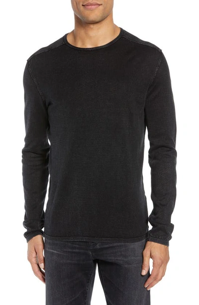 John Varvatos Crewneck Cotton Sweatshirt In Black | ModeSens