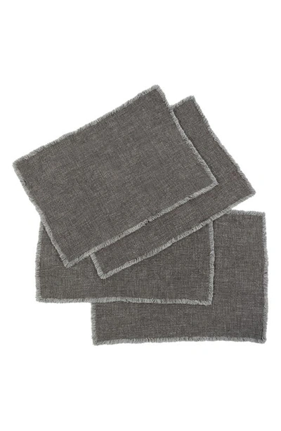 Pom Pom At Home Oakville Set Of 4 Placemats In Charcoal