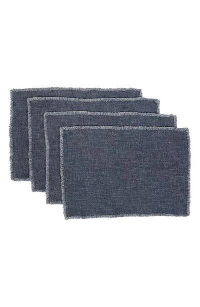 Pom Pom At Home Oakville Set Of 4 Placemats In Navy