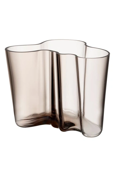 Shop Monique Lhuillier Waterford Alvar Aalto Glass Vase In Linen