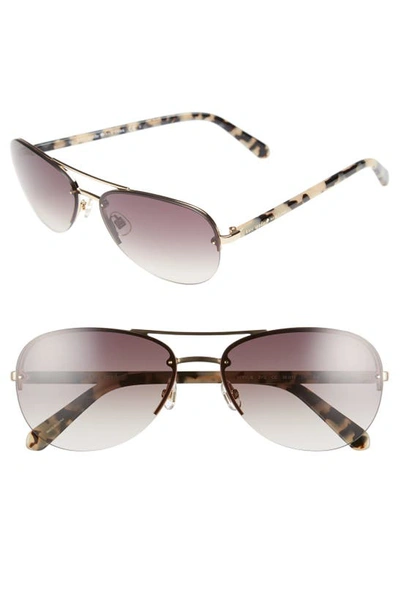 Shop Kate Spade 'beryls' 59mm Sunglasses In Gold/ Brown Gradient
