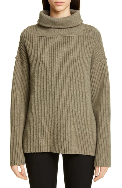 Shop Alexander Wang Oversized Merino Wool Blend Sweater In Khaki