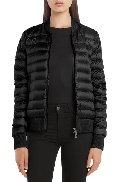 Shop Moncler Abricot Down Bomber Jacket In Black