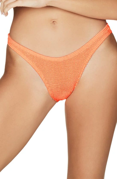 Shop Bound By Bond-eye The Scene High-cut Ribbed Bikini Bottoms In Neon Orange