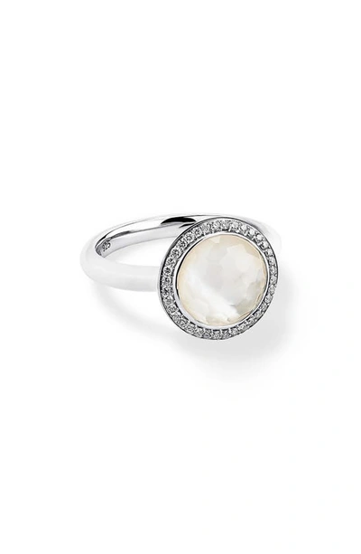 Shop Ippolita Carnevale Doublet & Diamond Ring In Cream/ Mother Of Pearl