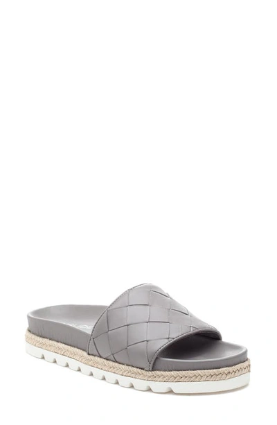 Shop Jslides Rollie Slide Sandal In Light Grey Leather