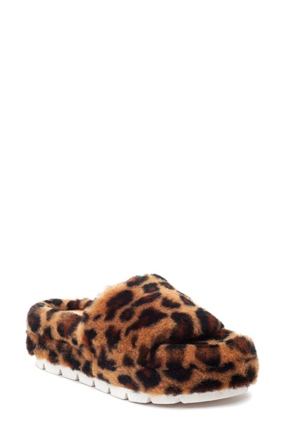 Shop Jslides Bryce Genuine Shearling Platform Slipper In Leo Shearling