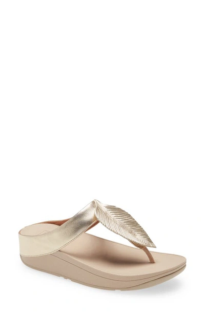 Shop Fitflop Fino Feather Flip Flop In Platino