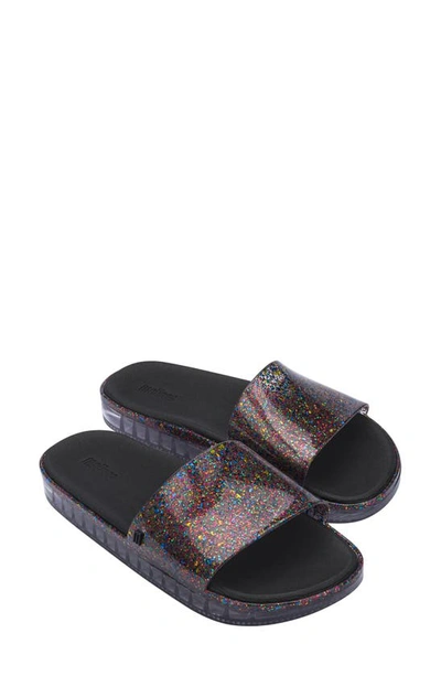 Shop Melissa Beach Slide Sandal In Glitter/ Clear