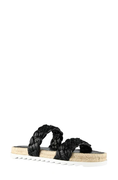 Shop Marc Fisher Ltd Jaimee Espadrille Slide Sandal In Black Leather