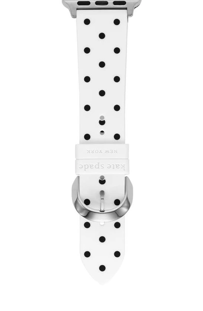 Shop Kate Spade Polka Dot Silicone 18mm Apple Watch® Watchband In White