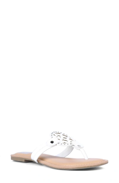 Shop Dv Dolce Vita Gotie Laser Cut Studded Thong Sandal In White