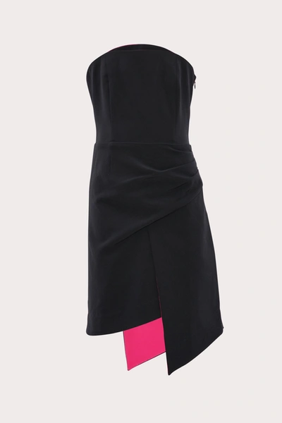 Shop Milly Mini Glenda Cady Dress In Black/magenta