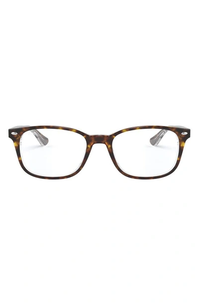 Shop Ray Ban 51mm Square Optical Glasses In Havana