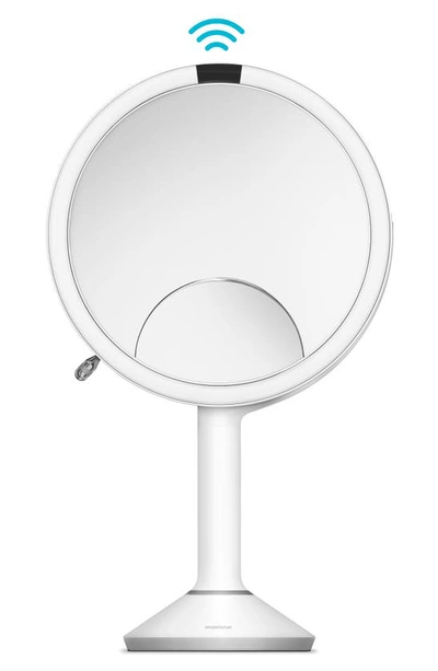 Shop Simplehuman Trio Eight Inch Multi-magnification Sensor Makeup Mirror In White