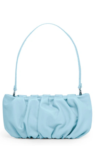 Shop Staud Bean Leather Clutch In Tile Blue