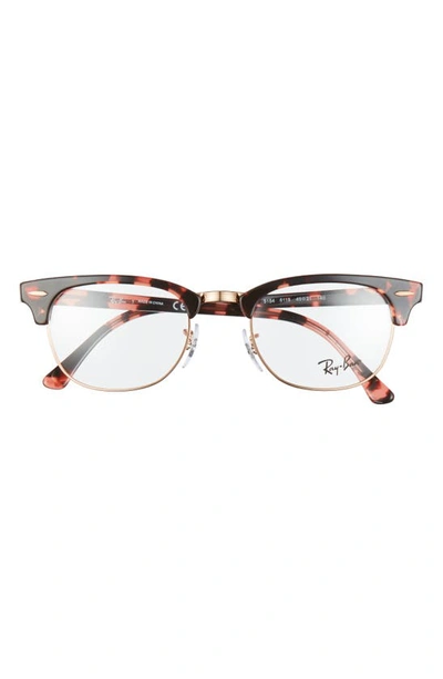 Shop Ray Ban 49mm Optical Glasses In Pink Havana/ Clear