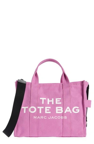 Shop The Marc Jacobs Small Traveler Canvas Tote In Cyclamen