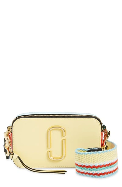 Shop The Marc Jacobs The Colorblock Snapshot Bag In Pastel Yellow Multi