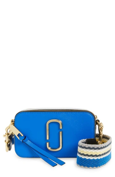 Shop The Marc Jacobs The Snapshot Leather Crossbody Bag In New Dazzling Blue Multi