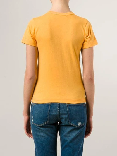 Shop Comme Des Garçons Play Embroidered Heart T-shirt - Yellow