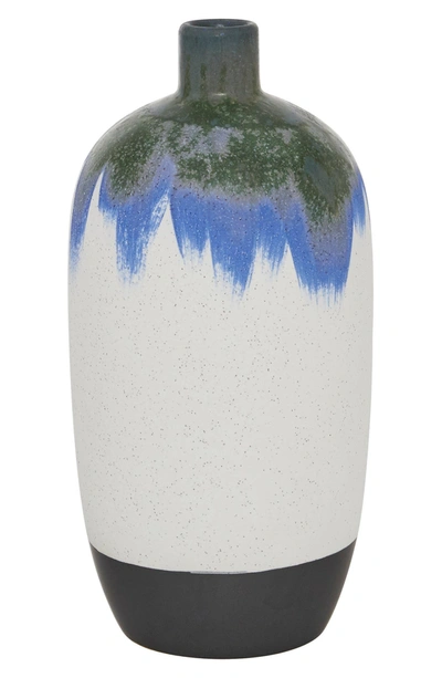 Shop Willow Row White Ceramic Handmade Vase With Dripping Effect