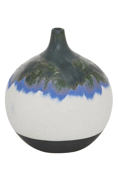 Shop Willow Row White Ceramic Handmade Vase With Dripping Effect