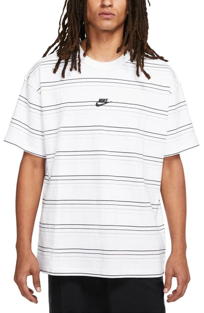 Nike Oversized Fit Striped T-shirt In White | ModeSens