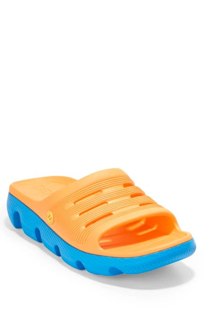 Shop Cole Haan 4.zerogrand All Day Slide Sandal In Bright Marigold/ Dresden Blue