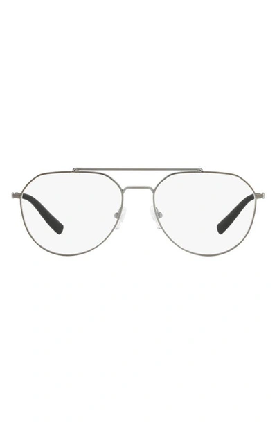 Shop Ax Armani Exchange 57mm Aviator Optical Glasses In Matte Gunmetal