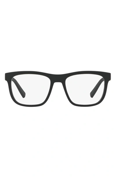 Shop Ax Armani Exchange 53mm Rectangular Optical Glasses In Matte Black