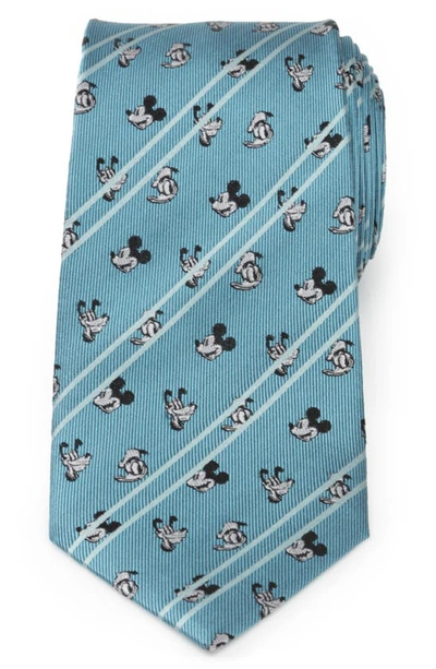 Shop Cufflinks, Inc X Disney Mickey & Friends Stripe Silk Tie In Blue