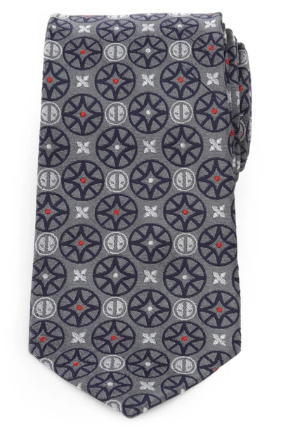 Shop Cufflinks, Inc . X Marvel Deadpool Medallion Silk Tie In Gray