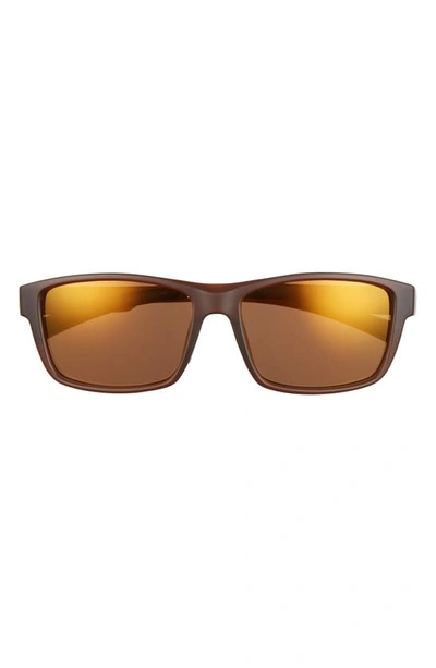 Shop Hurley Beach Days 58mm Polarized Rectangular Sunglasses In Matte Brown/ Brown Base