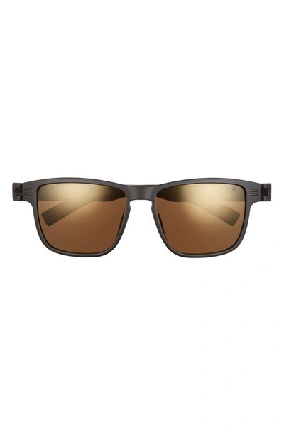 Shop Hurley Ogs 57mm Polarized Square Sunglasses In Matte Black/ Brown Base