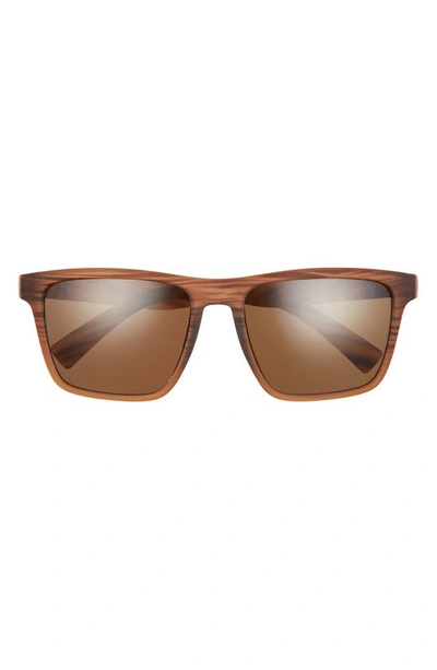 Hurley Cobblestones 57mm Polarized Square Sunglasses In Brown