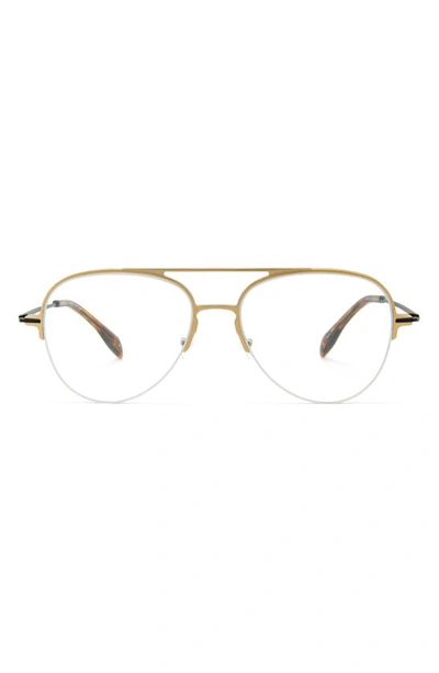 Shop Mita 53mm Blue Light Blocking Glasses In Matte Gold/ Black/ Clear