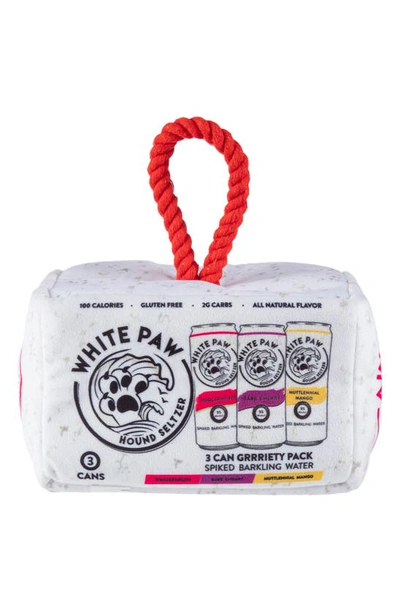 Shop Haute Diggity Dog White Paw 3-piece Grrriety Pack Plush Dog Toy Set In Multi