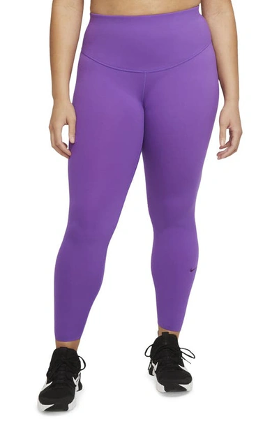 Shop Nike One Lux 7/8 Tights In Wild Berry/clear