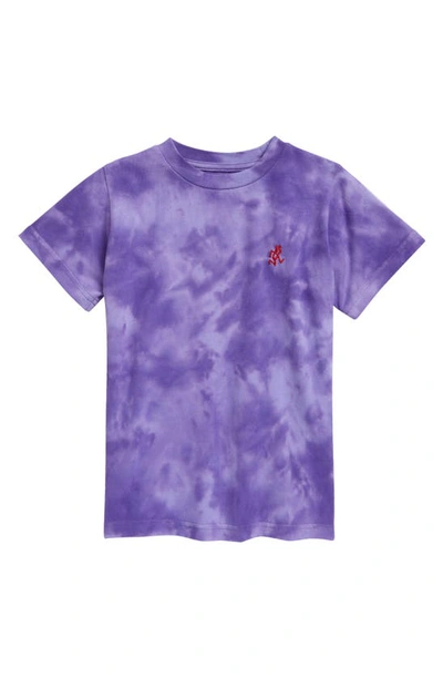 Shop Gramicci Kids' Running Man Embroidered Tie Dye T-shirt In Tie Dye Purple