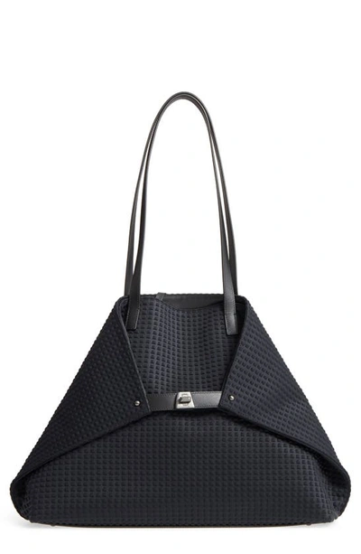 Akris Ai Medium Techno Fabric Shoulder Bag In Black