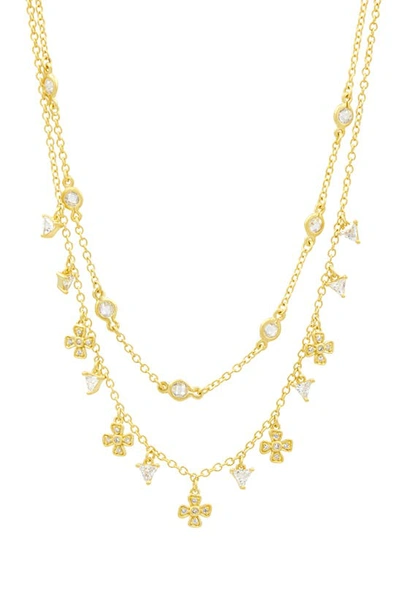 Shop Freida Rothman Harmony Double Strand Necklace In Gold
