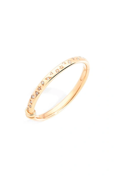 Shop Pomellato Iconica Diamond Bangle In Rose Gold