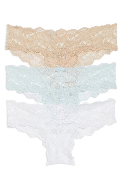 Skarlett Blue Goddess 3-pack Hipster Bikinis In Coral Sand/white/oasis