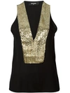DSQUARED2 DSQUARED2 SEQUIN SLEEVELESS TOP - BLACK,干洗